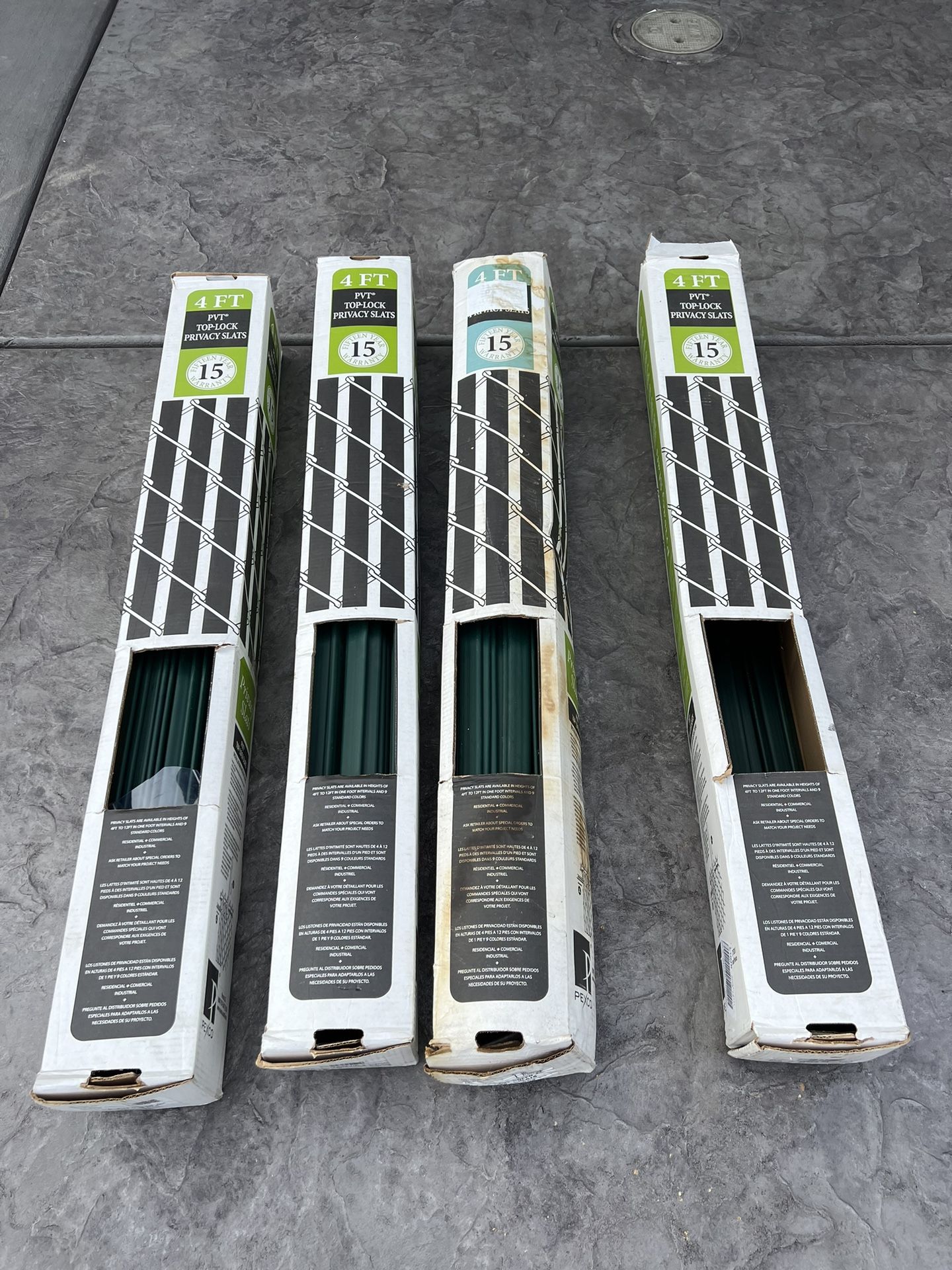 Privacy Fence Slats PVT Top-lock 3 Boxes, Un-used