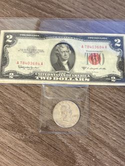 $2 Red Seal & Franklin half dollar set