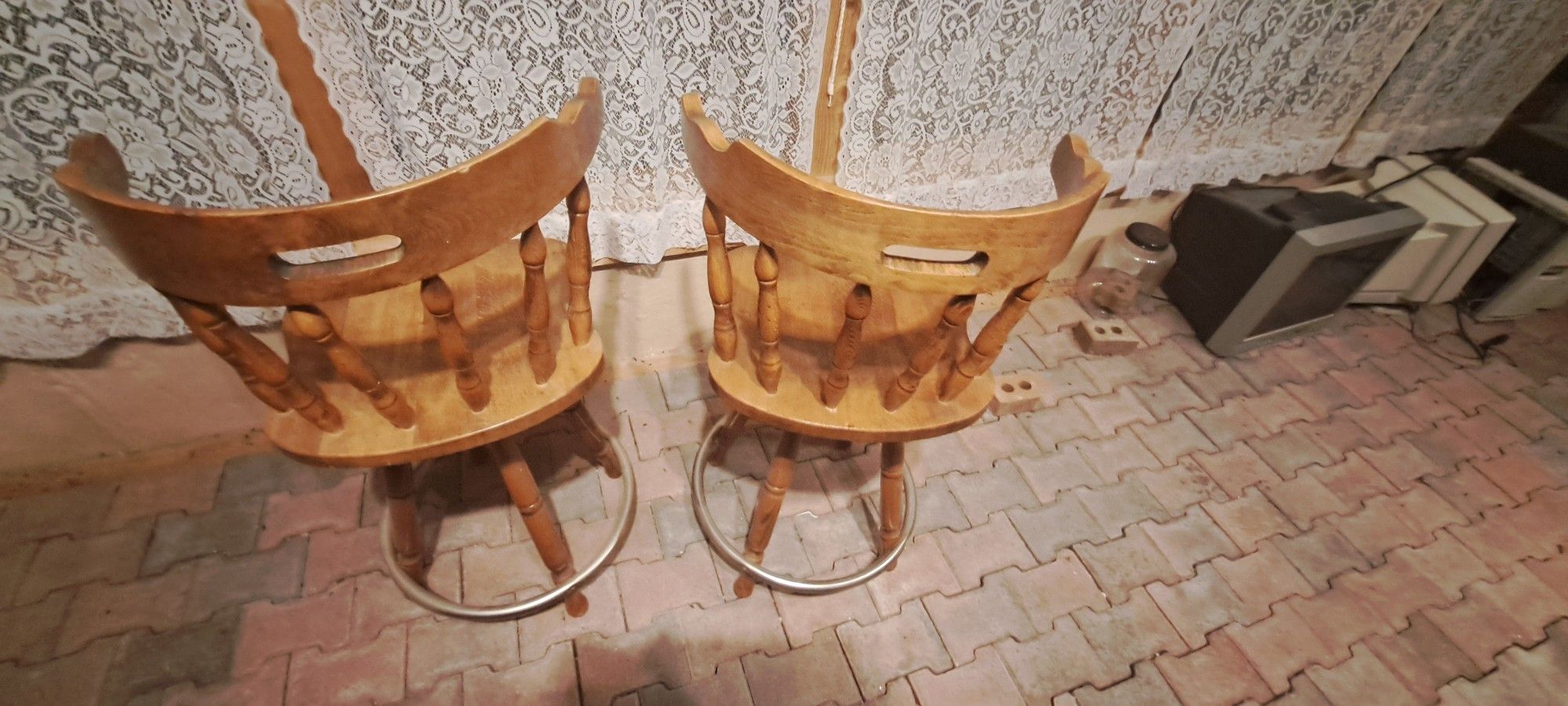 1990s Pair Of Vintage Captains Pub Stools