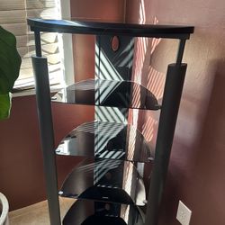 Modern Glass & Metal Entertainment / Media Stand