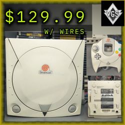 Sega Dreamcast Console (W / Controller + Wires)