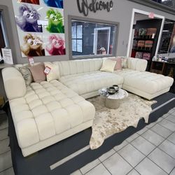 Lipa Velvet Double Chaise "U" Shape Section