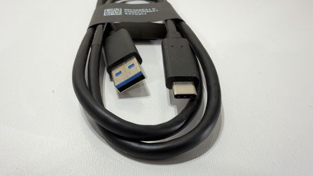 USB-A to USB-C Cable 6ft Black Male to Male Tested Working