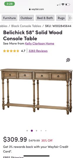 Wood console table