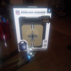 Custom (Black&Gold) NFL Wireless Speaker (New Orleans Saints) W/LED LIGHTS 