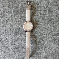 MICHAEL KORS Women's Norie Sable IP Latte Beige Leather Rose Gold WATCH MK2621