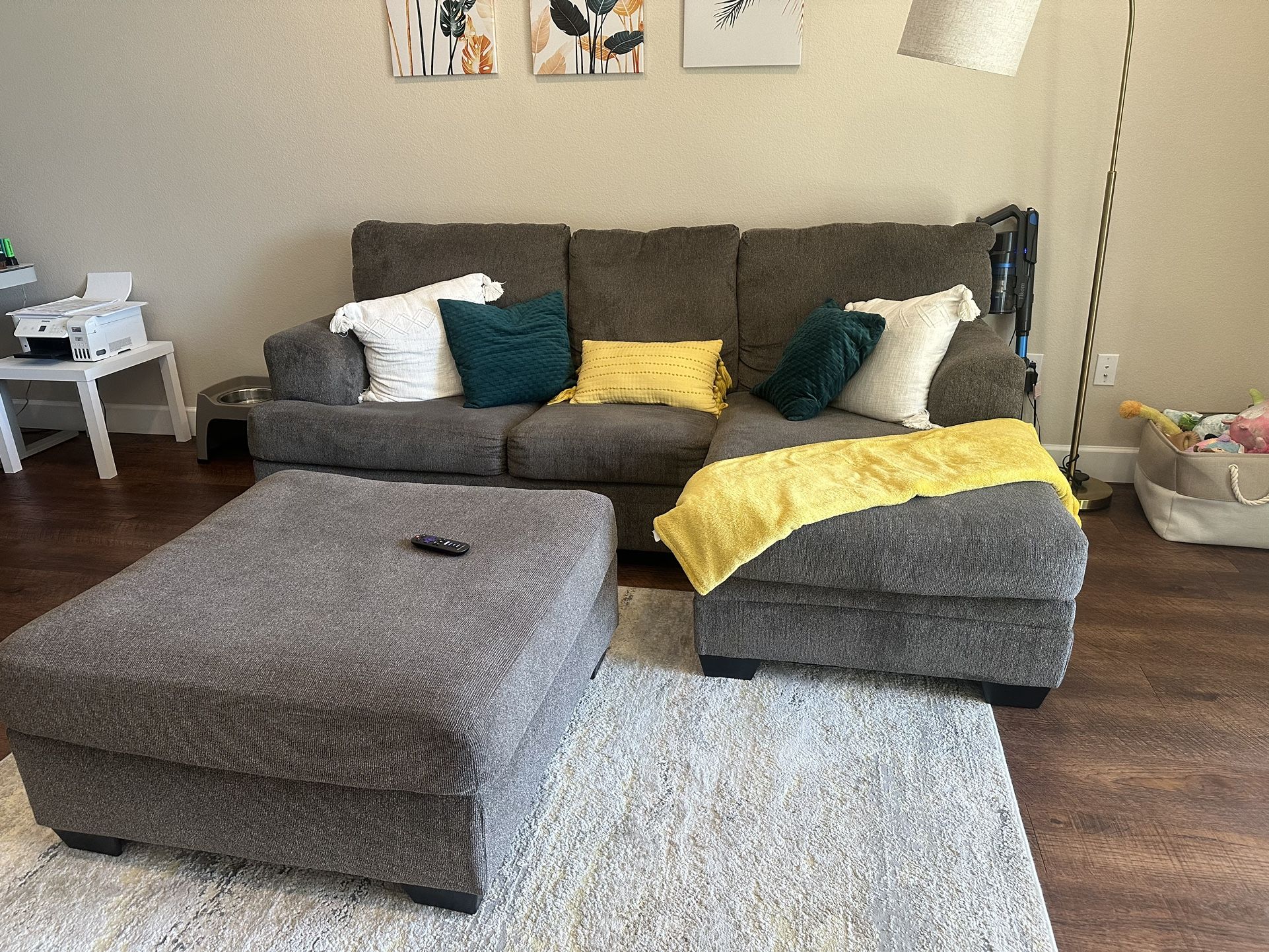 Sectional Sofa and Ottoman