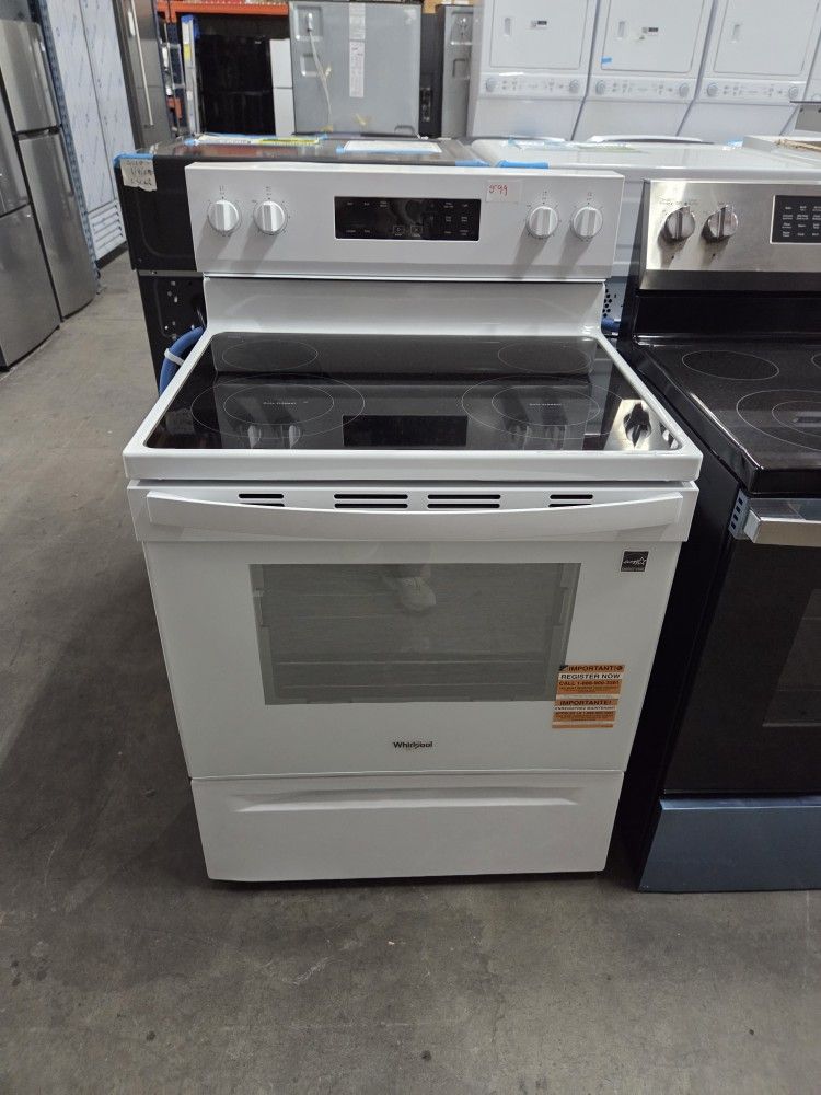 Whirlpool Electric Range 30" 5.3 Cu Ft Covetional Iven White New