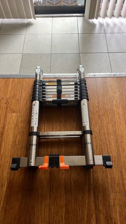 DEZEX A-Frame Telescoping Ladder 16.5FT Stainless Steel 330lb Compact Balance