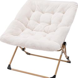 OAKHAM Comfy Chair for Adults, Soft Faux Fur Folding Lounge for Bedroom Living Room Dorm Rooms Flexible Reading Chair for Teens Kids, X-Large Foldable