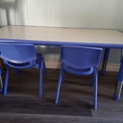 Kids Adjustable Height Table 4 Chairs