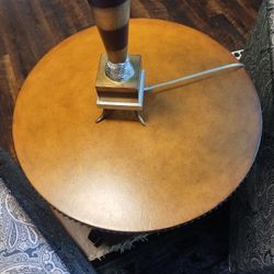 Leather Topped End Table 