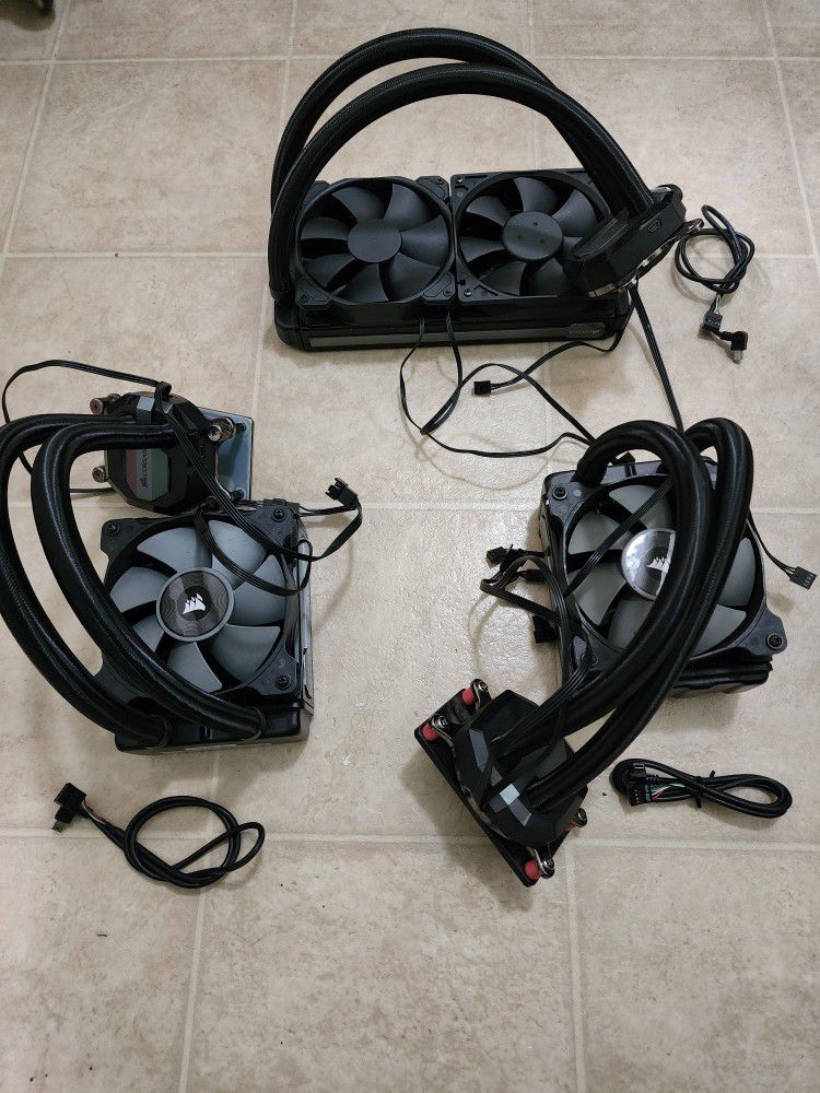 corsair aio cpu cooler lot AM3 AM4 h80i, h100i *price for all 3*