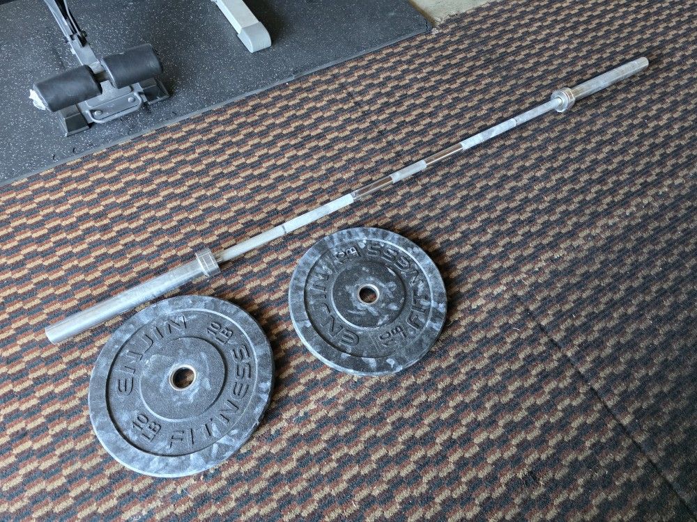 Olympic Barbell With Bumper Plates