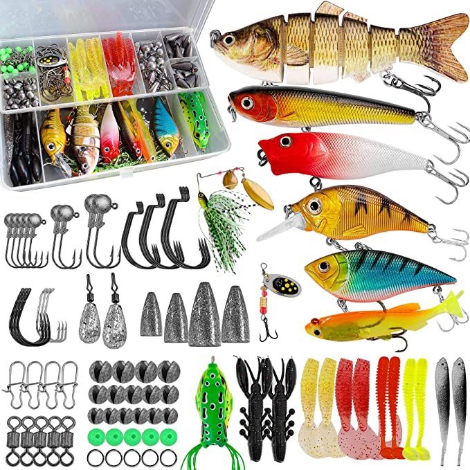 Fishing Lures Baits Tackle Fishing Accessories Kit Including Crankbaits,  Spinnerbaits,Jig Hooks, Plastic Worms, Topwater Lures, Tackle Box and  Fishing for Sale in Rowland Heights, CA - OfferUp