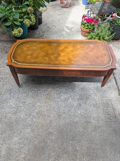 Vintage leather Top coffee table