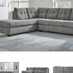 2- Piece Sectional Grey Sofa
