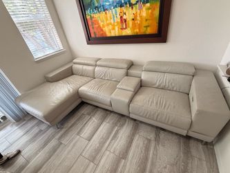 Beautiful cream/beige genuine leather sectional