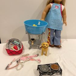 American Girl Doll Grooming Station And Bed