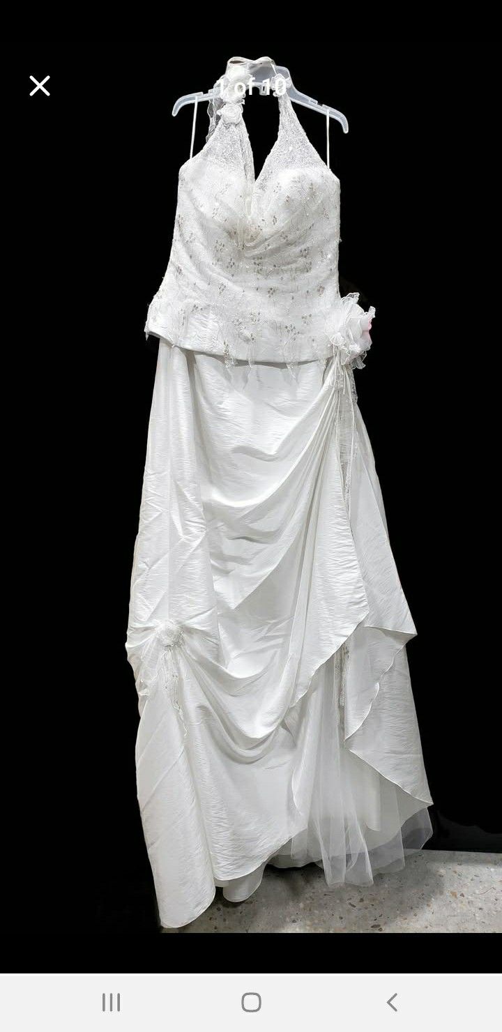 Wedding Dress & Veil, Bright White, New