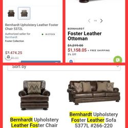 Bernhardt Foster Genuine Leather Living Room