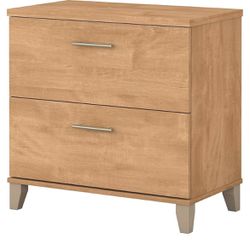  Bush Furniture Somerset 2 Drawer Lateral File Cabinet | Letter, Legal, and A4-Size Document Storage for Home Office, 30W x 17D x 29H, Maple Cross