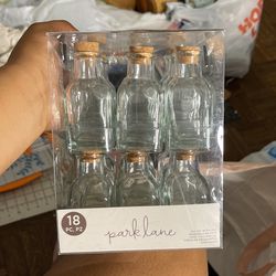 Mini boho glass corkscrew bottles