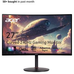 Acer Nitro XZ270 Xbmiipx 27" 1500R Curved Full HD (1920 x 1080) VA Zero-Frame Gaming Monitor with Adaptive Sync, 240Hz