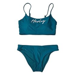 HURLEY Large Solid Moderate Swim Bikini Top And Bottom 2 Piece

