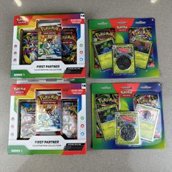 2x Pokémon First Partner Series 1 & 2x Mega Coin 2pack Booster