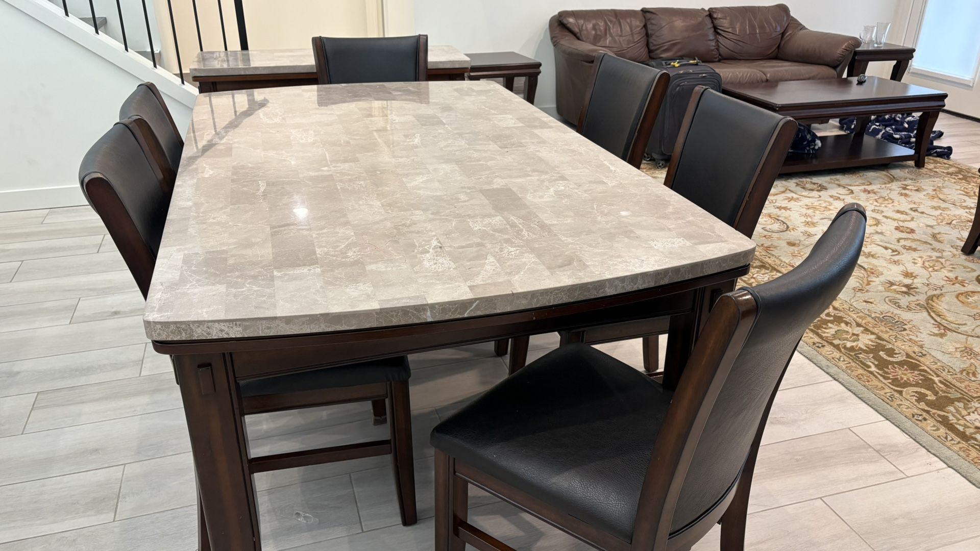 7pc Marble Dining Set And End Table $800 OBO