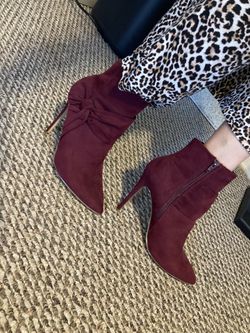 Wine Stiletto Booties