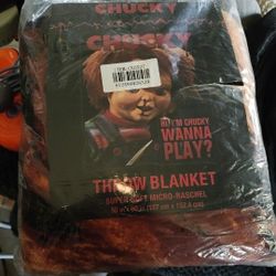 Brand New Never Been Opened Chucky Throw Blanket.