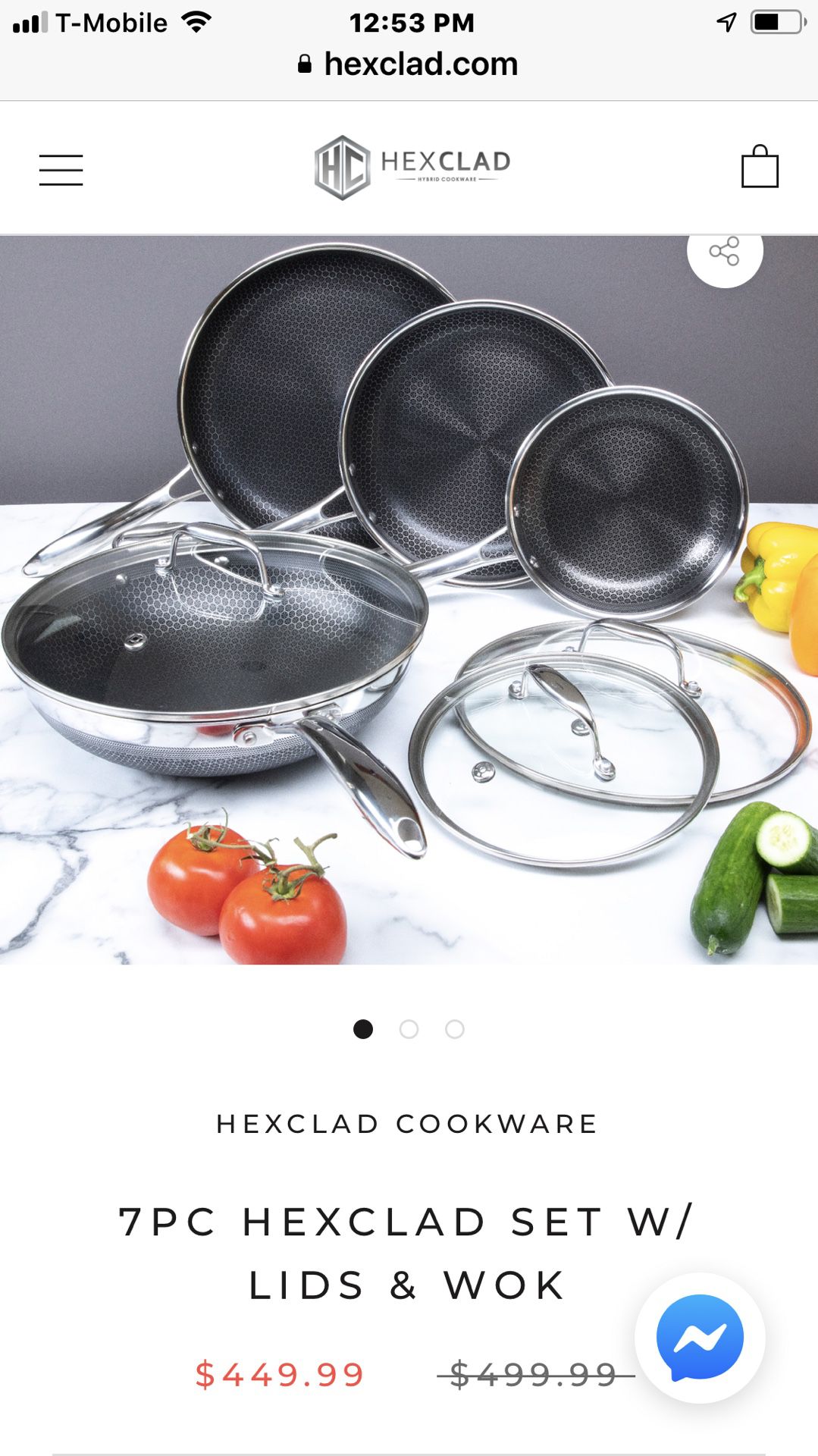 Wellfor Non-Stick HexClad Hybrid Technology Frying Pan 2-Piece Set for Sale  in Brea, CA - OfferUp