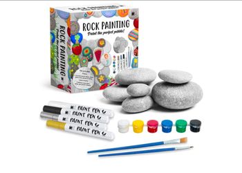 Premium Rock Painting Craft Kit - Includes Smooth Pebbles, Acrylic Paint Pens, Paints and Brushes - Decorating Hobby Gift Set