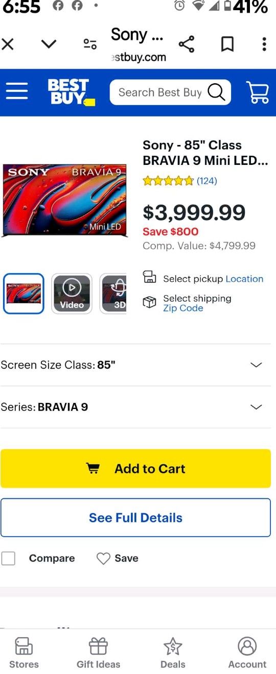 Sony Bravia 85 Inch For Sale