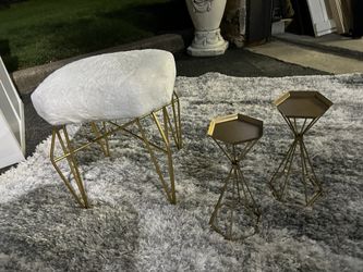 Stool And Marching Candle Sticks