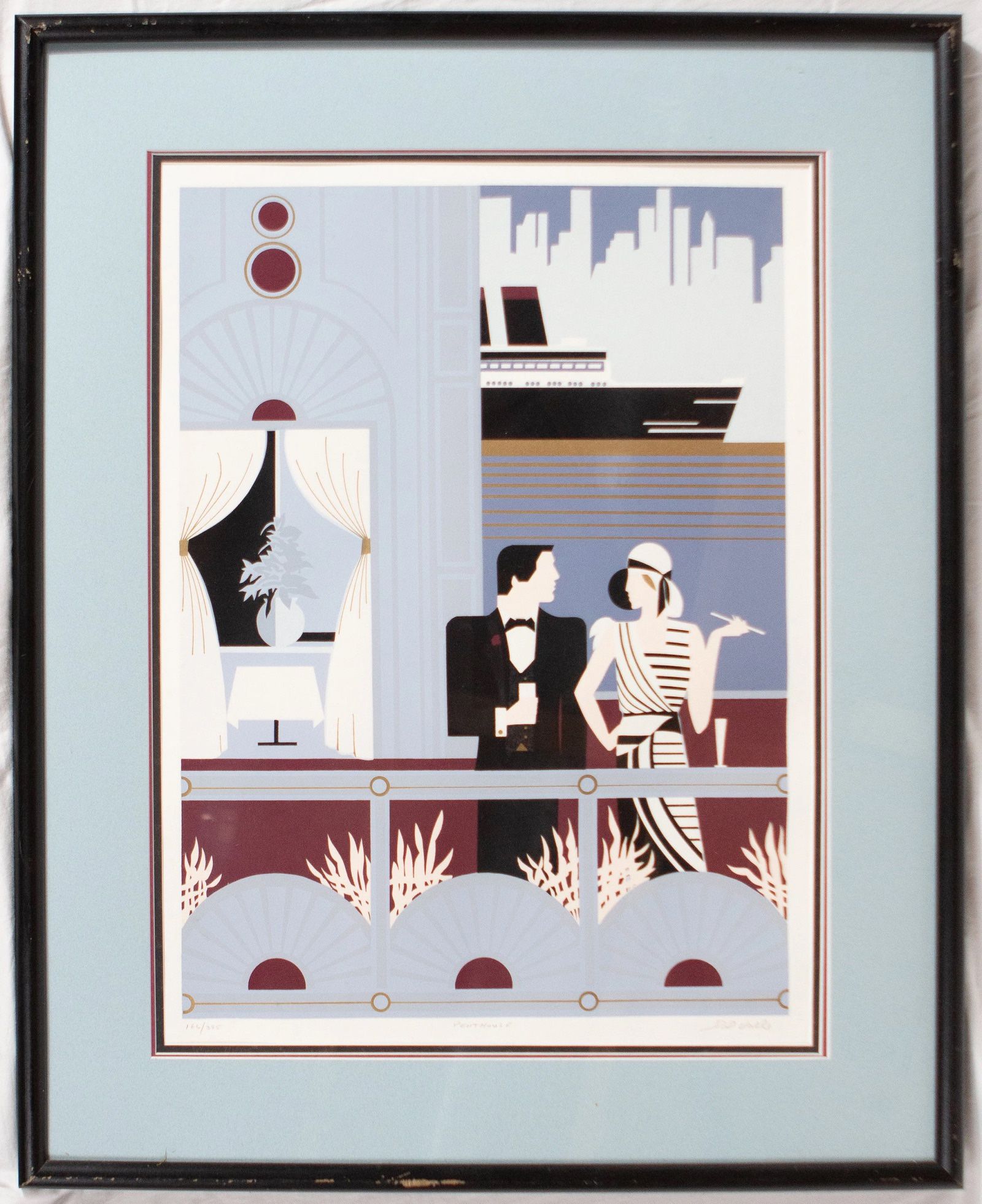 Del Valle, "Pentouse" – Signed L/E Serigraph, matted and framed