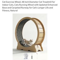Cat Exercise Wheel, 48 Inch Diameter Cat Treadmill for Indoor Cats