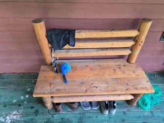 Solid wooden bench