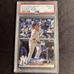 2018 Topps Update Gleyber Torres Pinstripe Jersey #US200 PSA 9 
