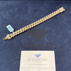 Bracelet Cubanlink Lock Dior / 10k Diamonds Real 