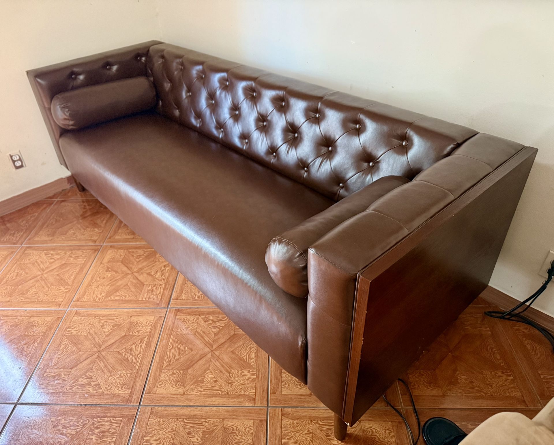 90” Faux Leather Sofa