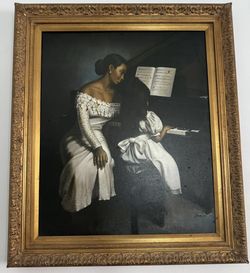 Vintage Oil Painting On Canvas By : Park 25/29