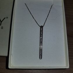 Necklace BAR  1/20 ct tw Diamonds Sterling Silver 18


