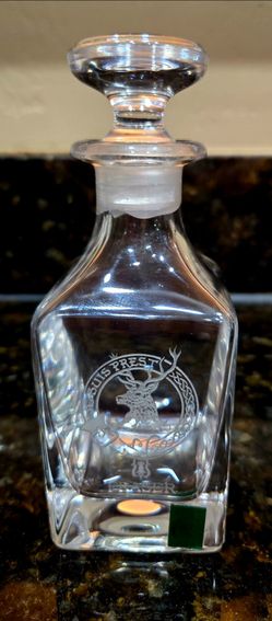 Vintage COLLINS CRYSTAL SCOTTISH CLAN FRASERMINI SPIRIT DECANTER