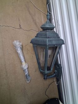 Huge 4-Foot Vintage Hanover Lantern Outdoor Wall Light Sconce - Verdigris