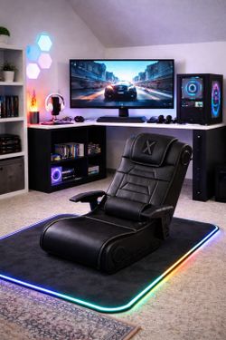 High End Floor Gaming Rocker Chair – Console Gaming Chair w/ Back Support/ X Rocker