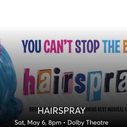 Hairspray At Pantages Excellent Seats May 6