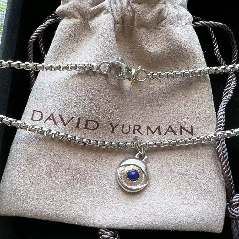 David Yurman Devils Eye Pattern Necklace 14mm Charm
